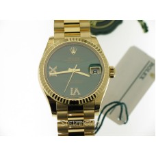 Rolex Datejust 31 ref. 278278-0004 oro giallo 18kt Malachite 6/9 diamanti President nuovo